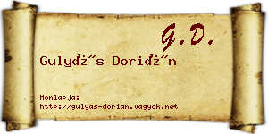 Gulyás Dorián névjegykártya